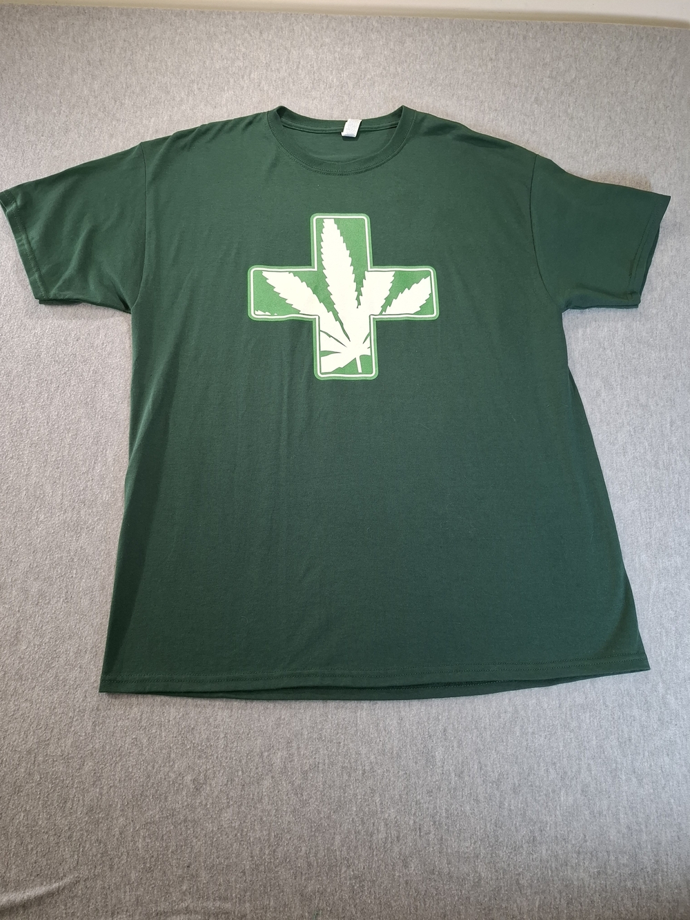 Men's Groovy 420 Green Graphic T-Shirt with Leaf Cross